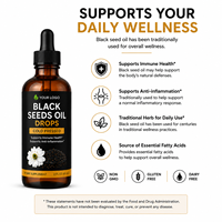 Suppléments à base de plantes pour le système immunitaire, marque privée OEM/ODM, vegan, huile de graines noires pressée à froid, gouttes liquides naturelles
