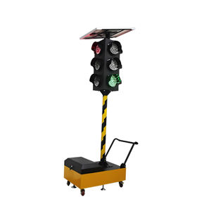 إشارة مرور LED رباعية الجوانب بثلاثة أضواء تعمل بالطاقة الشمسية ومقاومة للماء من النوع 200 - Product Image 5