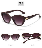 Lunettes de soleil œil-de-chat tendance à grande monture, colorées, pour femmes, petites lunettes triangulaires élégantes, forme ovale, Oculos De Sol