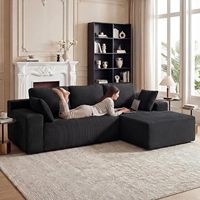 Canapé modulable sans structure en mousse haute densité, grand format, avec chaise longue droite en L, ensemble canapé-lit, assise profonde, pour salon