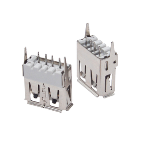 Receptáculo vertical USB 2.0 Tipo-A hembra de montaje a través de orificio, pines extendidos (L=13.7mm), conector de carcasa blanca de 4 pines - Product Image 3