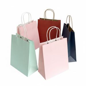 LH Low MOQ Wholesale Eco-Friendly Biodegradable Custom Logo Shopping Kraft Paper <b>Bags</b> for Small Business - Product Image 2