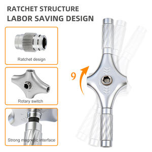 Jeu de tournevis à cliquet professionnel à couple élevé 34-en-1, finition chromée, conception de poignée renforcée pour travaux lourds et tenaces - Product Image 5