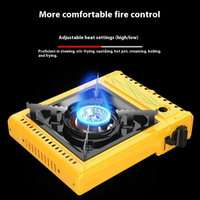 Réchaud à gaz portable en acier pour cuisine extérieure, brûleur au propane et au butane, résistant au vent, avec étui de transport
