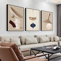 Vente en Gros Peinture sur Toile Abstraite Géométrique, Impression d'Art Mural Noir et Blanc, Affiche Tableau Nordique Moderne pour Décoration Murale de Salon