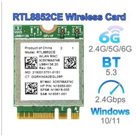 Carte Wifi 6E RTL8852CE 2.4G/5G/6G WIFI6 802.11ax Module sans fil BT5.3 NGFF M.2 pour ordinateur portable/PC Prise en charge Win10 11