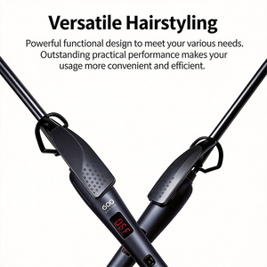 เครื่องม้วนผมไฟฟ้าเซรามิกสำหรับมืออาชีพ พร้อมหน้าจอ LCD แสดงอุณหภูมิ แกนม้วน PTC รูปทรงครึ่งวงกลม - Product Image 2