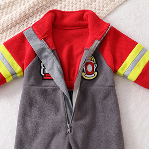 Combinaison de <span class=keywords><strong>pompier</strong></span> pour bébé TONWHAR, costume pour enfants avec fermeture éclair unidirectionnelle, uniforme pour enfants - Product Image 6