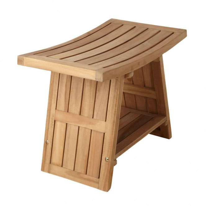 Автономный бамбуковый стул для ванной