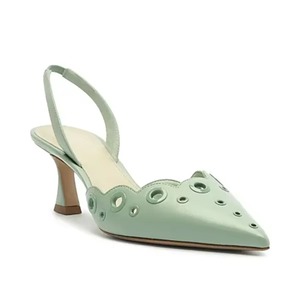 High Quality Slingback Pumps Kitten <b>Heel</b> slip on Pointed <b>Toe</b> High <b>Heels</b> for Ladies Heeled Sandals Feature an Eyelet Design - Product Image 6
