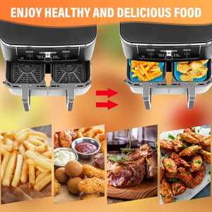 2 unidades de accesorios de silicona reutilizables sin BPA de grado alimenticio para freidora de aire, insertos rectangulares para bandeja de horno y cesta de cocción - Product Image 6