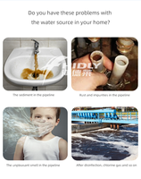 Filter Air Mandi Bahan Plastik dengan Karbon Aktif Vitamin C untuk Menghilangkan Klorin, untuk Penggunaan Rumah Tangga dan Hotel