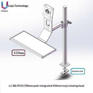 حامل شاشة صناعي Lijiu LJ-38LYF مع رأس دوار، دعامة لوحة مفاتيح للكمبيوتر الشامل، فضي اللون، قدرة تحمل 20 كجم - Product Image 3