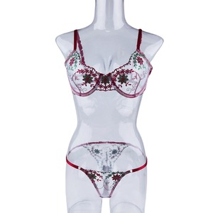 Ensemble de lingerie classique en dentelle brodée, sexy et confortable, deux pièces, vêtements pour femmes - Product Image 5