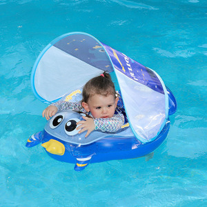 Bouée de bain pour enfants Swimbobo avec pare-soleil, design cartoon, siège flottant en PVC pour piscine et jeux aquatiques - Product Image 2
