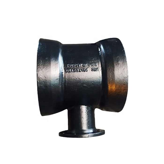 ISO2531 Ductile Cast Iron Ggg50 Pipe Fitting PN16 Double Socket Tee With Flange Branch