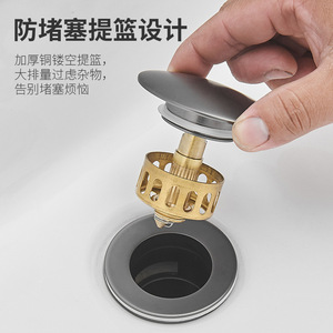 Unidad de desagüe de lavabo de cobre para encimera, roscada de 1.5 pulgadas, anticorrosión, para baño, con sistema pop-up y tubo de desagüe a prueba de olores - Product Image 4