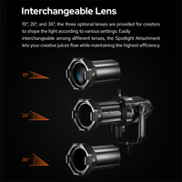 Accessoire de projecteur Godox VSA-36K, snoot conique, condenseur optique avec monture Bowens pour éclairage LED VL300 SL150II