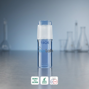 Adaptador de destilación de vidrio Boro 3.3, conector de tubo de química con junta estándar 19/26, marcaje superior y inferior pulido - Product Image 3