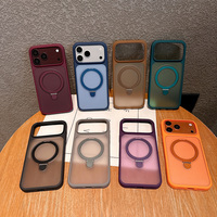 Coque de téléphone magnétique antichoc mate tendance avec protection d'appareil photo et béquille annulaire pour iPhone 17 Pro 18 Pro Max 14 15 16