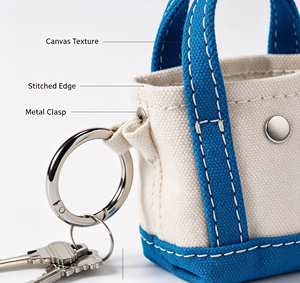Porte-clés mini sac fourre-tout personnalisé avec logo, breloque légère pour sac, porte-clés tendance pour sac à main, sac à dos, cadeau promotionnel souvenir - Product Image 5