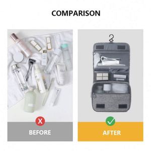 Bolsa de Almacenamiento de Cosméticos Portátil de Poliéster Impermeable para Viaje, con Separación para Artículos Secos y Húmedos, Bolsa de Aseo Colgante - Product Image 4