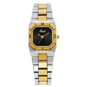 Montre carrée vintage bicolore pour femme avec bracelet en acier, élégante, à quartz, pour Noël, style tendance - Product Image 2