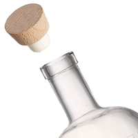 Bouteille de vin en verre vide ronde personnalisée de 50 ml à 1000 ml pour whisky, vodka, gin et autres boissons, différentes tailles de 50 ml à 1000 ml