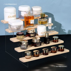 Étagère à plusieurs niveaux en acrylique pour pots de plantes succulentes, organiseur de bureau, étagère en bois à 5 niveaux avec support transparent - Product Image 2