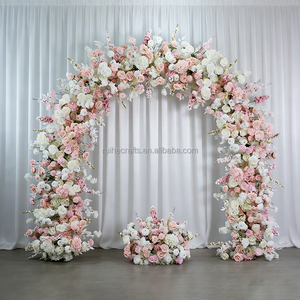 <span class=keywords><strong>Arche</strong></span> florale rectangulaire en rose artificielle bleu royal bon marché à un seul côté pour la décoration de scène de fond de mariage - Product Image 5