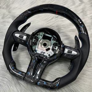 Volante de Coche de Fibra de Carbono Forjado Personalizado, Apto para <span class=keywords><strong>BMW</strong></span> F06 F10 F15 F16 F22 F30 F31 F32 F33 M3 M4 E91 E92 E71 F87 F81 - Product Image 4
