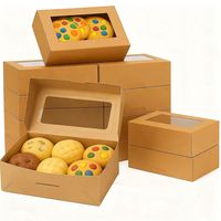 Boîte en carton rectangulaire pliable en gros avec logo personnalisé, emballage de présentation pour boulangerie spécialisée avec fenêtre transparente