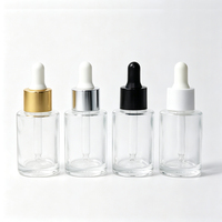 Flacon compte-gouttes en verre de luxe personnalisé, vide, à épaule plate, 1oz 20ml 30ml 50ml 100ml, pour huile à barbe et sérum capillaire, avec boîte d'emballage