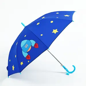 Paraguas automático para niños y niñas, sombrilla con mango recto para el sol, ideal para estudiantes, 2021