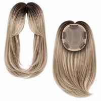 Mono Topper Personnalisé avec Dentelle Festonnée et Ligne Frontale Invisible, Pièce de Remplacement Capillaire en Cheveux Humains pour Salons de Perte de Cheveux