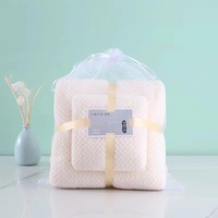 Ensemble de serviettes en microfibre corail super absorbantes douces pour le visage et le bain avec motif floral brodé pour hôtel et maison
