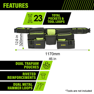 Bolsa de cintura ajustable <span class=keywords><strong>Portaherramientas</strong></span> magnético Cinturón duradero para hombres Carpinteros y artesanos HL008 con logotipo OEM y de goma - Product Image 5