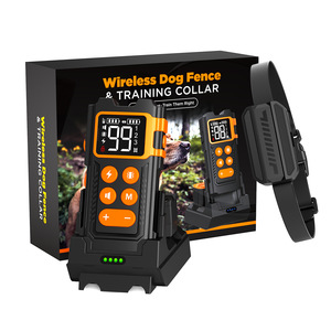 Collier de dressage pour chien English Neutral Products avec clôture sans fil et base de charge 388B Noir Orange - Product Image 5