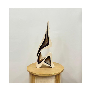 Chêne Paramétrique Abstrait Bois Sculpture Art Déco Style Nature Morte Motif <span class=keywords><strong>Table</strong></span> Top - Product Image 5