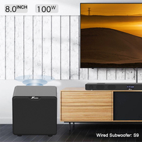 Système Home Cinéma 5.1 Canaux Barre de Son avec Caisson de Basses Passif de 8 Pouces et Paire d'Enceintes Surround, Télécommande Incluse