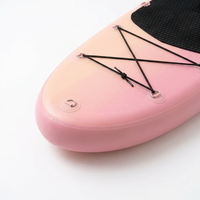 Planche de paddle gonflable rose tendance, planche de surf SUP à la mode avec cordons élastiques, support OEM/ODM pour un design de marque unique