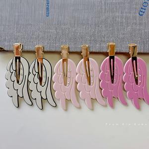 Épingles à cheveux tendance en forme d'aile, design d'aile d'ange mignon, pinces à cheveux élégantes en acétate, alliage sans danger, épingle à cheveux pointue en alligator - Product Image 5