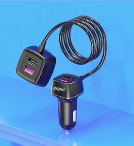 4 cổng USB sạc nhanh QC3.0 5.6ft cáp mở rộng Sạc xe hơi trở lại chỗ ngồi Adapter iPhone 12 Xiaomi 4A Điện SCP thích ứng - Product Image 3