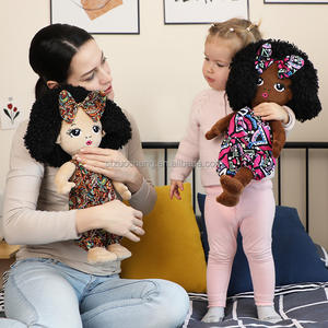 Poupée de chiffon en tissu pour fille africaine de 19 pouces, robe mignonne en peluche douce, poupée noire pour bébé - Product Image 4