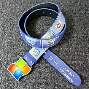 Factory-direct High Taskbar <b>Belt</b> Windows 7-style Retro Nostalgic Unisex Design Windows-themed 110cm Alloy Plate <b>Buckle</b> - Product Image 3