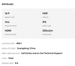 Monitor para Juegos AOC 27G3Z de 27 Pulgadas, IPS, 1920x1080, 240Hz, Tiempo de Respuesta de 1ms, HDR, Relación de Aspecto 16:9, Retroiluminación LED para un Brillo de 250cd/m - Product Image 6