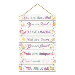 Ensemble de 9 Noir Fille Mur Art Décor Bois Motivation Fille <span class=keywords><strong>Chambre</strong></span> Mur Art <span class=keywords><strong>Arc</strong></span>-<span class=keywords><strong>En</strong></span>-Couleur Positive Inspirant Suspendu Signe - Product Image 6