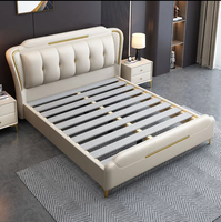 Ensemble de Chambre Italien de Luxe, Lit Double King Moderne avec Grand Rangement