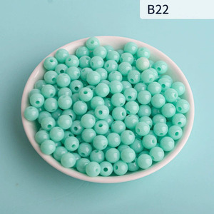 Perles d'espacement rondes <span class=keywords><strong>en</strong></span> plastique ABS rose pastèlle, style tropical, pour la fabrication de bijoux DIY et fournitures pour stylos à perles, lot - Product Image 3