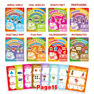 Livre de dessin pour stimuler l'activité cérébrale des enfants, personnalisé, avec des autocollants amusants sur le thème des <span class=keywords><strong>fruits</strong></span> et du sport, 16 pages, livre cadeau - Product Image 6